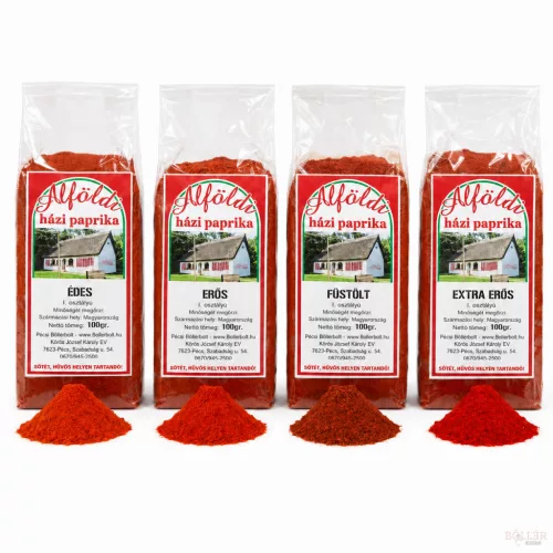 Fűszerpaprika próbacsomag - édes, erős, extra erős és füstölt paprika egy csomagban