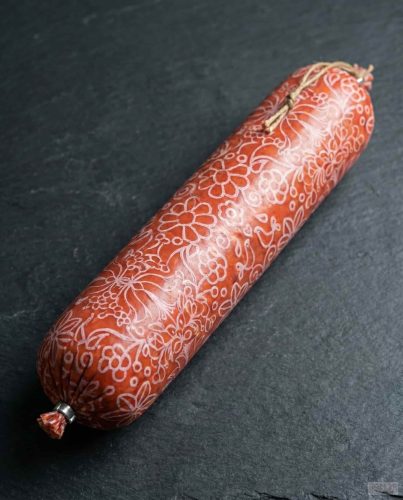 Húspiros kötözött műbél Népi motívummal (50-es)