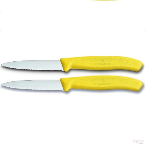 VICTORINOX Swiss Classic hámozókés, recézett pengével (8 cm) 2 részes, sárga