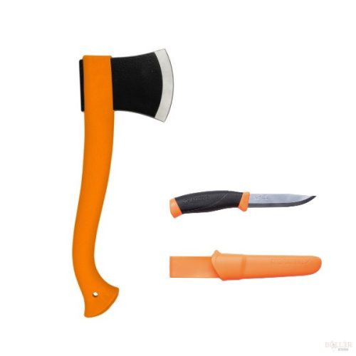 MORAKNIV (S) fejsze + MORAKNIV Companion (S) kés, tokkal, narancssárga