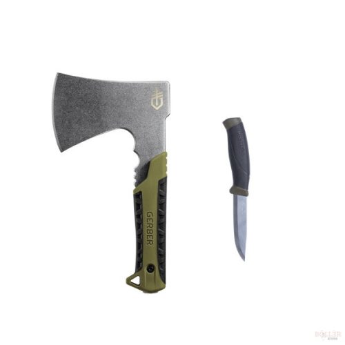 GERBER Pack szekerce + MORAKNIV Companion (S) kés, tokkal, katonai zöld