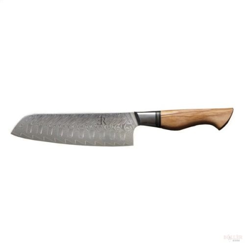 RYDA KNIVES ST650 santoku kés, barázdált pengével (18 cm) damaszkuszi acél